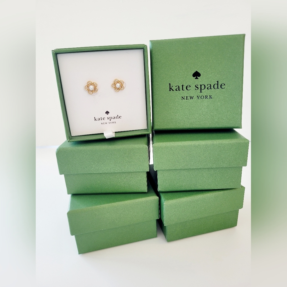 Kate Spade Gold and Pearl Flower Earrings - Picture 2 of 2